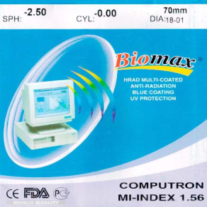 Линза полимерная N=1,56 HMC EMI UV Blue  купить по оптовой цене